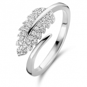 Bague Argent  sertie de zirconium forme feuille - Naiomy Silver - Femme - Vaiani - B1E01