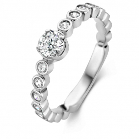 Bague Argent sertie de zirconium - Naiomy - Analle