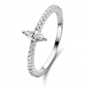 Bague Argent sertie de zirconium- Naiomy - Bora Bora