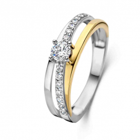 Bague argent sertie de zirconium - Naiomy Silver - liane