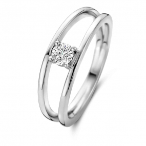 Bague Argent sertie de zirconium - Naiomy Silver - Femme - Tanya - B2A54