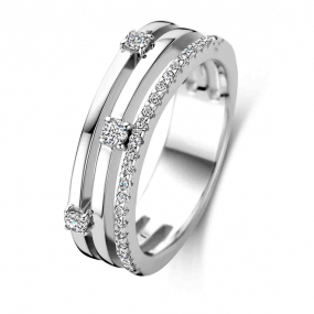 Bague argent sertie de Zirconium  - Naiomy Silver - Sabrina