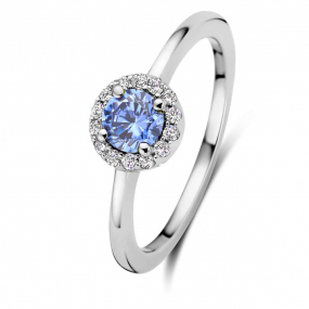 Bague Argent Zirconium bleu et blanc - Naiomy Silver - Femme - Nina - N3Y63