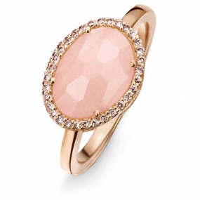 Bague Avanturine Rose et diamants bruns - One More - Stomboli 0.15 ct  - Stromboli 052780X3 
