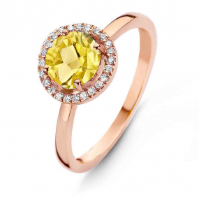 Bague Citrine et diamants One More - Etna 0.1 ct  - Etna 050505JA 
