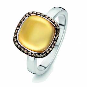 Bague Citrine sur Nacre et diamants  - One More - Amiata 0.16 ct  - Amiata 053329J3 
