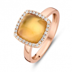 Bague citrine sur nacre et diamants One More - Pantelleria 0.14 ct  - Pantelleria 062250JN 
