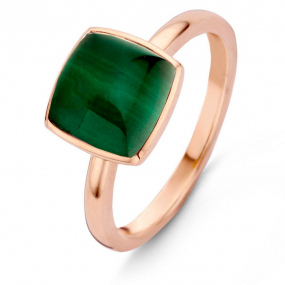 Bague Cristal de Roche sur Malachite One More - Pantelleria   - Pantelleria 051576ND 
