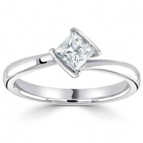 Bague solitaire Princesse 0.50 ct Adonia - R1-1157