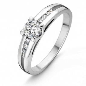 Bague Diamant accompagne B*Diamond 0.40 carat en Or Blanc  - 91CK46A-