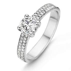 Bague Diamant accompagne B*Diamond 0.60 carat en Or Blanc  - 91CJ55A-