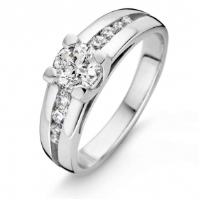 Bague Diamant accompagne B*Diamond 0.70 carat en Or Blanc  - 91CK58A-