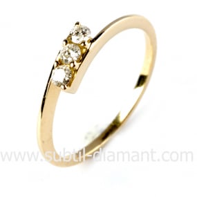 Bague diamant trilogie or 0.18 ct - Tara - 12178 BT 0.18