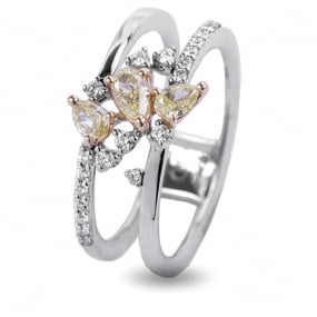 Bague Diamant Blancs et Diamants Jaunes 0.6 ct Teuira - AN3278BG/Y