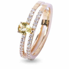 Bague Diamants Blancs et Diamants Jaunes 0.77 ct Lucie - AN3396G/ZG