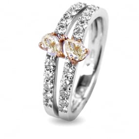 Bague Diamant Blancs et Diamants Jaunes 0.94 ct Clia - AN3393BG/FANCY