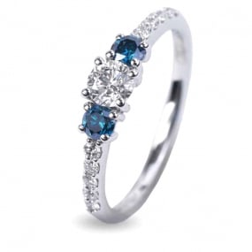 Bague Diamant et Diamants bleus 0.20 ct Ania - AN3274B/BLU