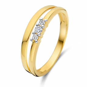 Bague diamants Trilogie 0.09 ct - Gabriela - 067243A