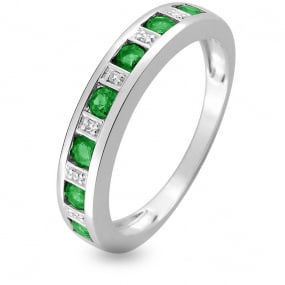 Bague Emeraude en Or Blanc diamant Dalia - MZB19GEB4

