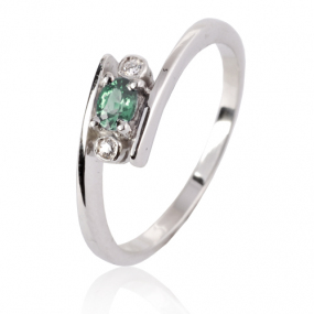 Bague Emeraude en Or Blanc diamant Daphne - 10368 EM

