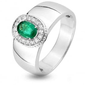 Bague Emeraude en Or Blanc diamant Yuki - 7VU3GEB2

