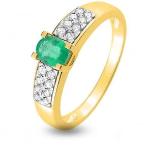 Bague Emeraude en Or Jaune diamant Hlne - 1.6112.E3

