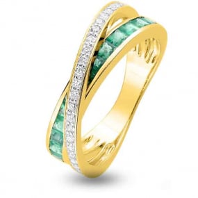 Bague Emeraude en Or Jaune diamant Lola - 1.6019.E3

