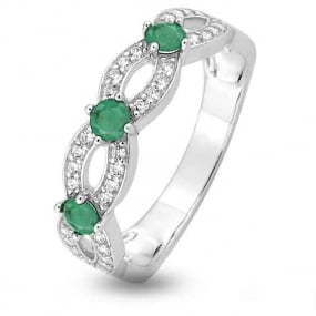 Bague emeraude - en Or Blanc diamant Candice - 1.6186.E1

