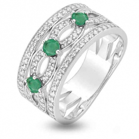 Bague emeraude - en Or Blanc diamant Ilaria - 1.6188.E1

