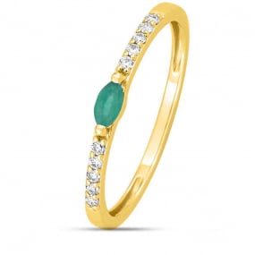 Bague Emeraude et diamants en Or Jaune diamant Floralie - 1.7556.E0

