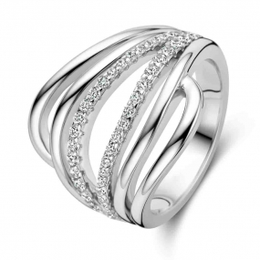 Bague en argent sertie de zirconium Naiomy Silver - Cordlia