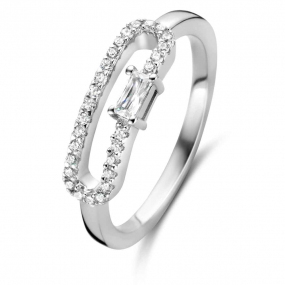 Bague en argent sertie de zirconium Naiomy Silver - Delphine