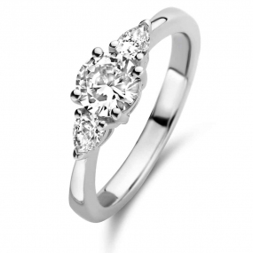 Bague en argent sertie de zirconium Naiomy Silver - Ferique