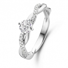 Bague en argent sertie de zirconium Naiomy Silver - Matsuo