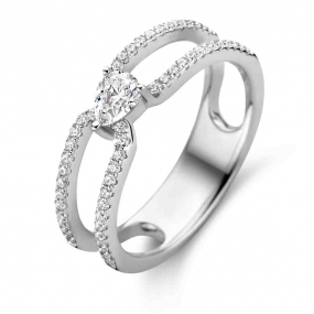 Bague en argent sertie de zirconium Naiomy Silver - Salome