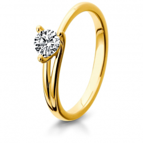 Bague fianailles or jaune en Or Jaune diamant de 0.10 ct - Julie