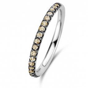 Bague Ischia Basics, diamants bruns sur or blanc-91Z916A3