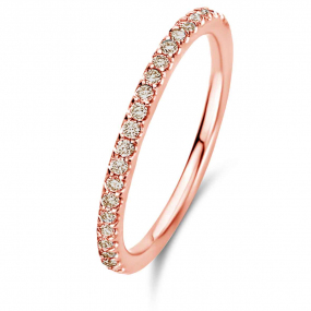 Bague Ischia Basics, diamants bruns sur or rose-91AD13A3