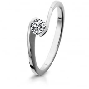 Bague de Fianailles  - or blanc en Or Blanc diamant de 0.20 ct - Violaine