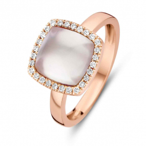 Bague opaze blanche sur nacre et diamants One More - Pantelleria 0.14 ct  - Pantelleria 062250NN 
