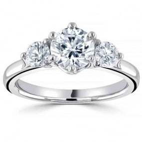 Bague or et diamant trilogie 0.80 ct - Carla - R3-1012