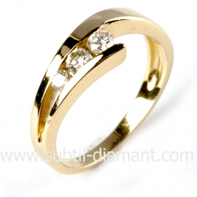 Bague or jaune 3 diamants 0.36 ct - Claire - 11932 BT 0.36