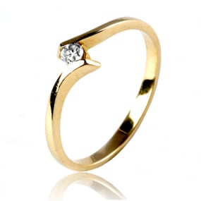 Bague or jaune diamant 0.08 ct Alice - 11830 BT 0.08