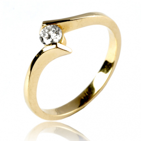 Bague or jaune diamant 0.18 ct Emma - 11830 BT 0.18