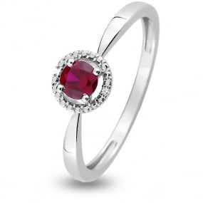 Bague oxyde et Rubis  Or 18 ct - 750/1000 - Taaiva - 1.7089.R1
