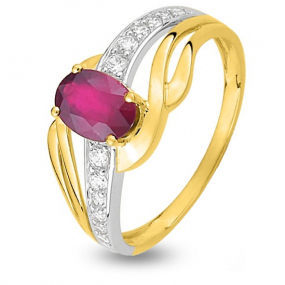 Bague oxydes et Rubis  Or 18 ct - 750/1000 - Kenza - 08PE60BRZ
