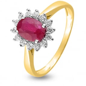 Bague oxydes et Rubis  Or 18 ct - 750/1000 - Mona - 08PE46BRZ
