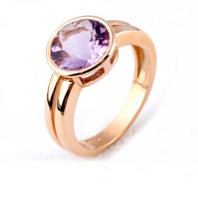 Bague Pierre fine Amthyste en Or Rose Douceur