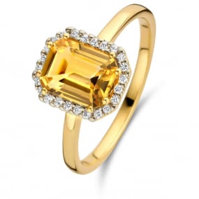 Bague Pierre fine Citrine jaune en Or Jaune Lisa