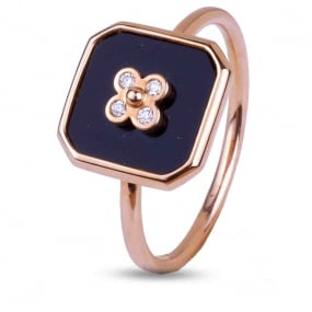 Bague Pierre fine Onyx en Or Rose Amlia